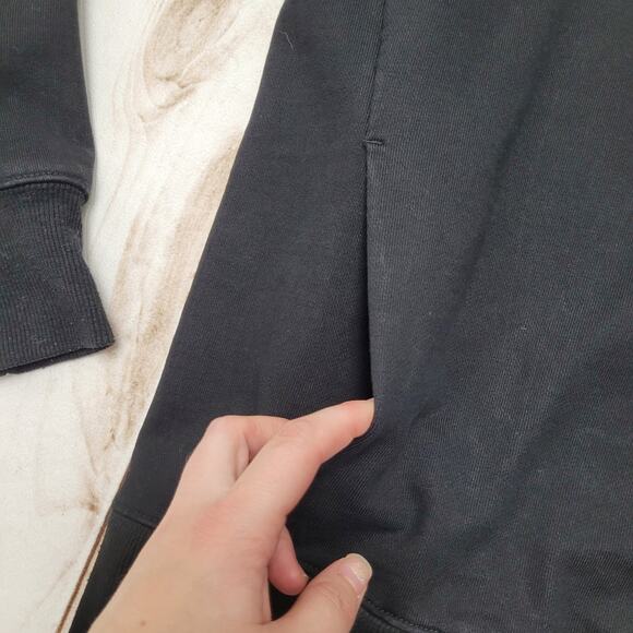 ESNTLS black embroidered heavyweight cotton hoodie sweatshirt - Picture 5 of 9